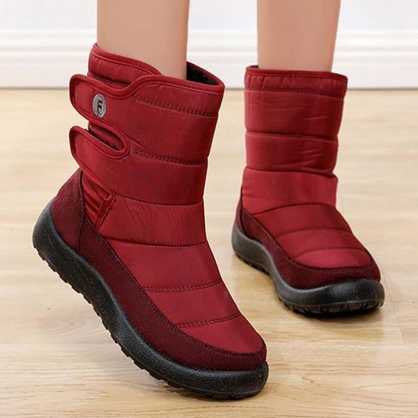 Сапоги Женщины Mid-Calf Chaussure Booties Гладиатор Зимний Снег Теплый Анти-Скип Мама Плюс Размер Обувь Женщина Запатос Mujer Sapato NH1951