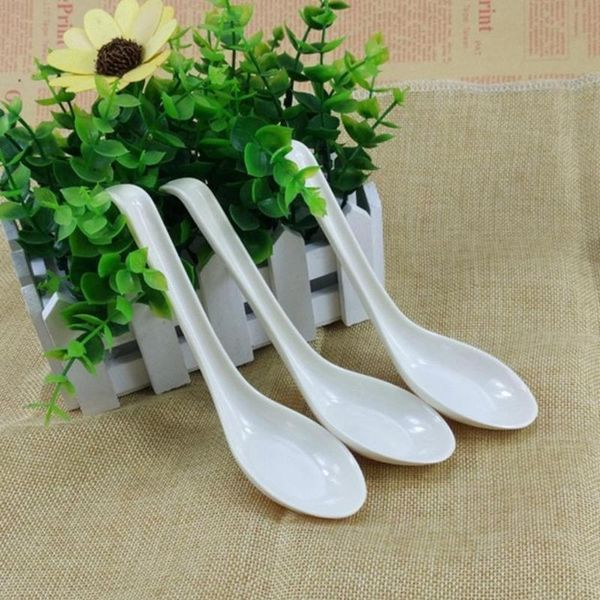 

spoons 6pcs white melamine break-resistant soup porridge scoop kitchen restaurant tableware for home res