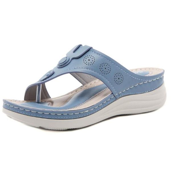 

slippers women summer comfortable shoes roman non-slip casual platform wedge sandals beach loafers large size, Black