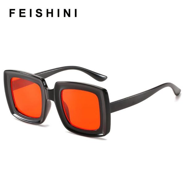

sunglasses feishini fashion oversized clear lens women designer glasses shades for vintage, White;black