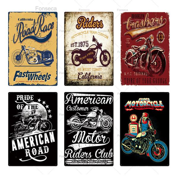 

motorcycle tin signs retro metal sign plaque metal vintage wall decor for garage bar pub man cave decorative plate iron paintinga