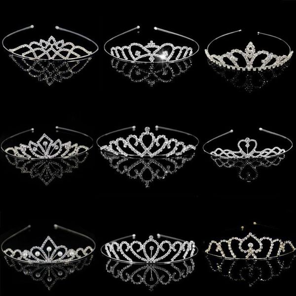 

hair clips & barrettes princess tiaras and crowns women girls crystal headband bride wedding jewelry ornaments headpiece headdress, Golden;silver