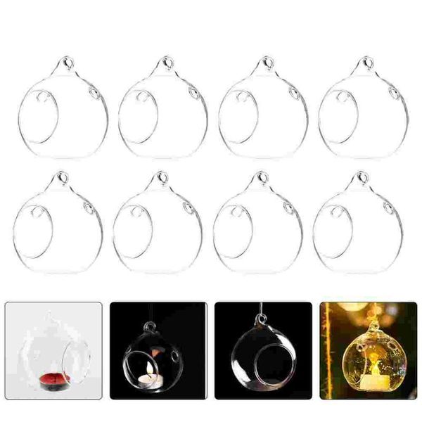 

candle holders 10pcs transparent stand glass holder hanging candlestick