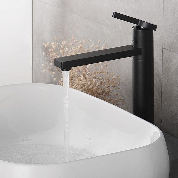 

bathroom sink faucets basin faucet black brass tap single handle deck mounted rotation water mixer taps