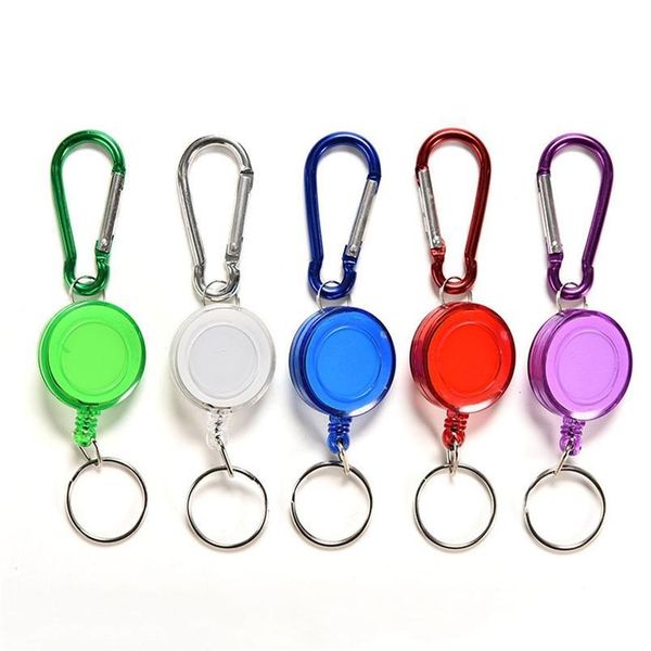 

2pcs carabiner edc wire keychain retractable safety anti-lost survival badge reel tool camping travel outdoor surviv jlltus