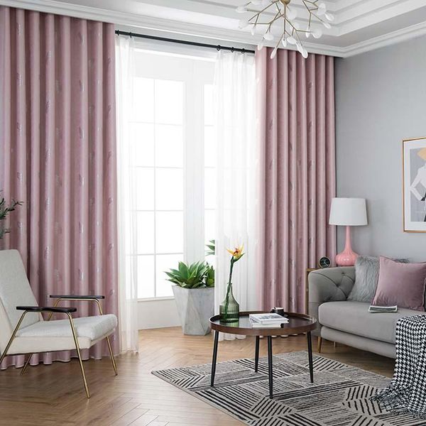 

curtain & drapes blackout curtains for living room feather design jacquard blind window panel fabric bedroom shading 90%