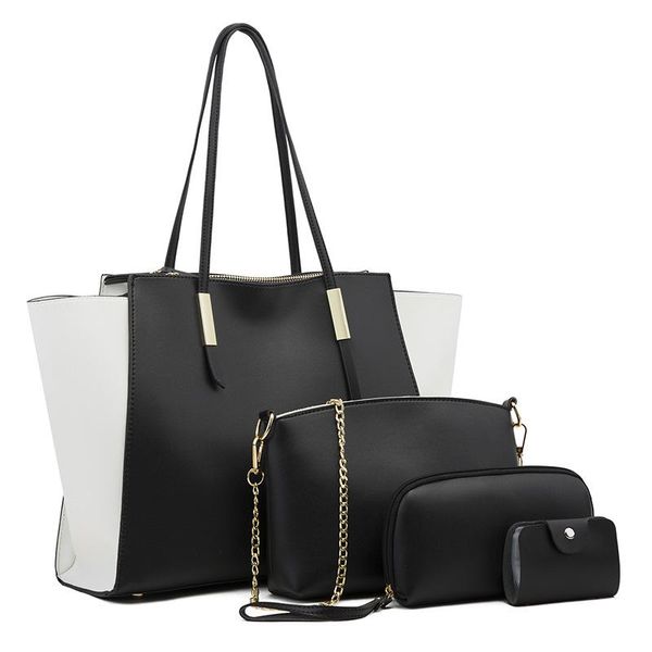 

evening bags capacity women large pu leather handbags tote 3 pieces set shoulder bag fashion designer female crossbody