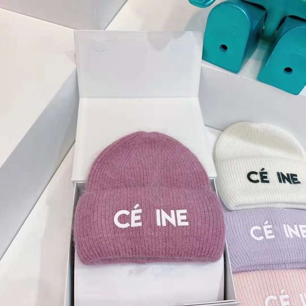 

hat correct version letter knitted rabbit wool net red same fashion warm, Blue;gray