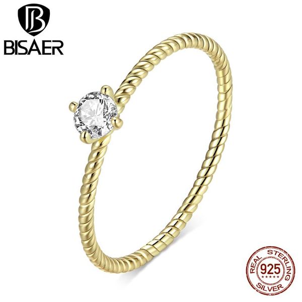 

cluster rings bisaer simple timeless ring 925 sterling silver finger for women fine jewelry gift anel ecr716, Golden;silver