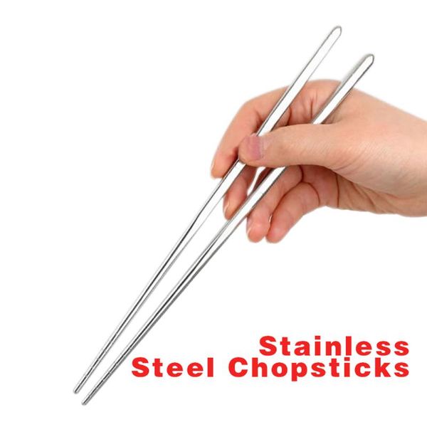 

chopsticks 1 pair stainless steel non-slip reusable chopstick home kitchen sticks sp99