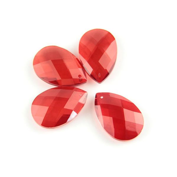 

38mm/50mm red tear drop glass crystal prism diy pendant chandelier jewelry suncatcher spacer faceted