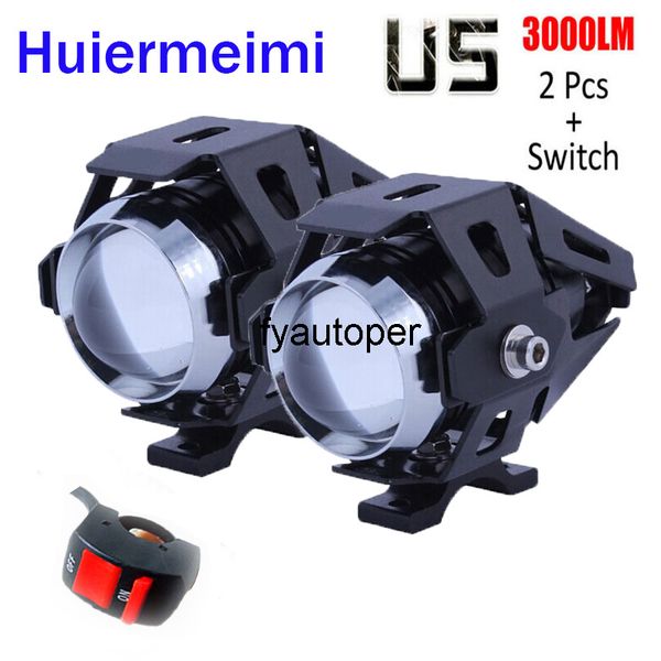 

motorcycle headlights spotlight moto fog spot lamp motorbike work 125w 12v u5 auto auxiliary led head car