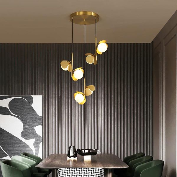 

dining room chandeliers nordic creative copper personalized flower dining room table lights modern minimalist art bar led lights