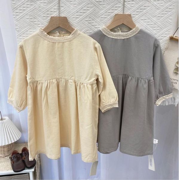 

girl's dresses 2021 spring arrival girls long sleeve cotton dress kids korean design clothes, Red;yellow