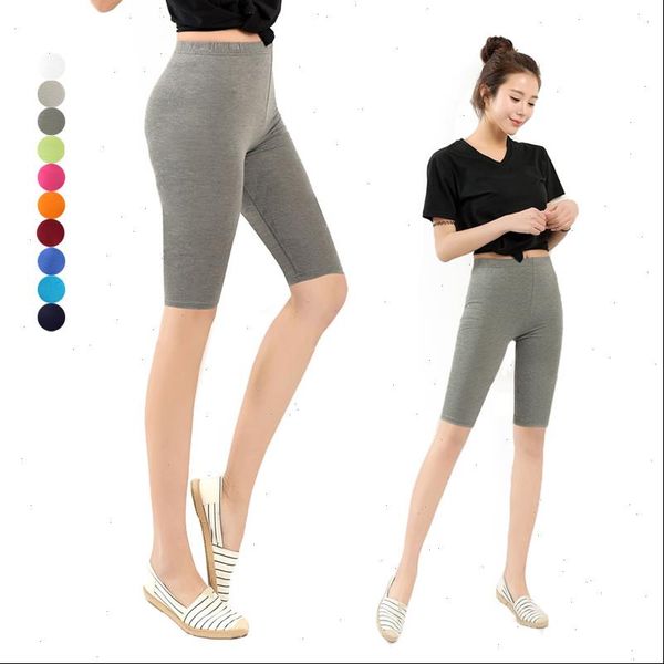 

women knee length elastic solid color ladies casual trousers fitness plus size 3 5xl fs drop shipping, White;black