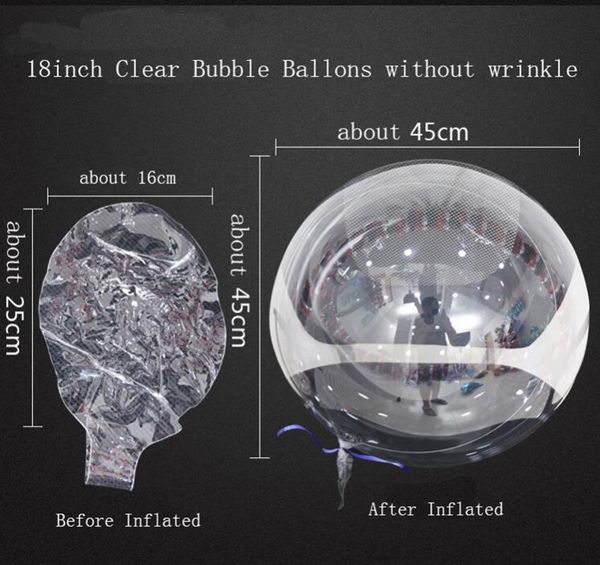 

2pcs 10/18/24 inch diy luminous transparent bobo bubble ballons christmas wedding birthday party decorations helium balloons
