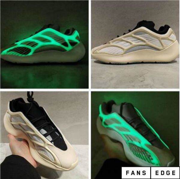 

2020 azael alvah 700 v3 kanye west mens running shoes white glow in the dark luxury outdoor men women designer sport sneakers with box