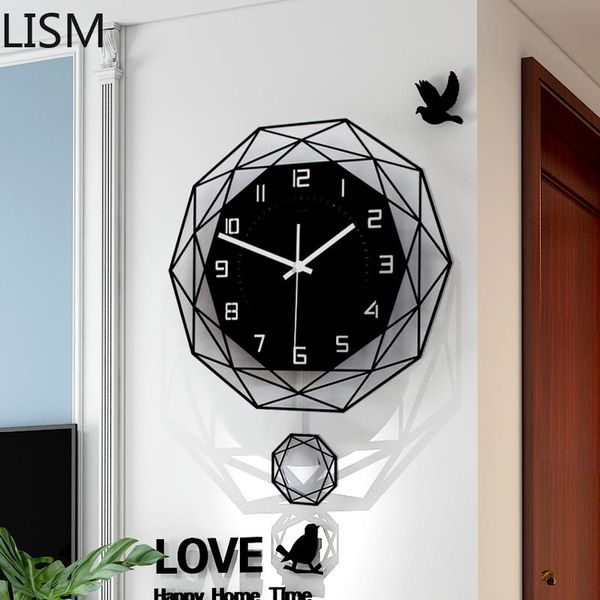 

wall clocks luxury clock nordic decorations living room modern design art silent pendulum vintage horloge murale