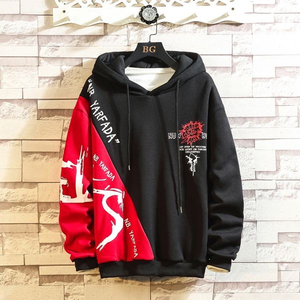 

2021 spring autumn skateboard casual new men's hip hop hoodies sweatshirts streetwear one piece brand black white fashion clothe y6bk