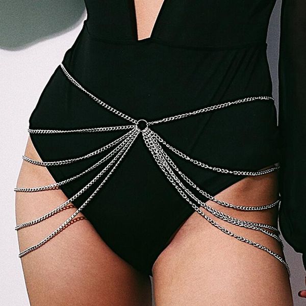 

belts female metal golden dress belt tassel gold chain for women dresses designer punk fringe silver waist, Black;brown