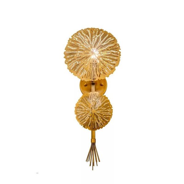 

wall lamp gold circular parlor led lights bedroom bedside salon loft indoor mounted knob switch iron metal 3 years europe