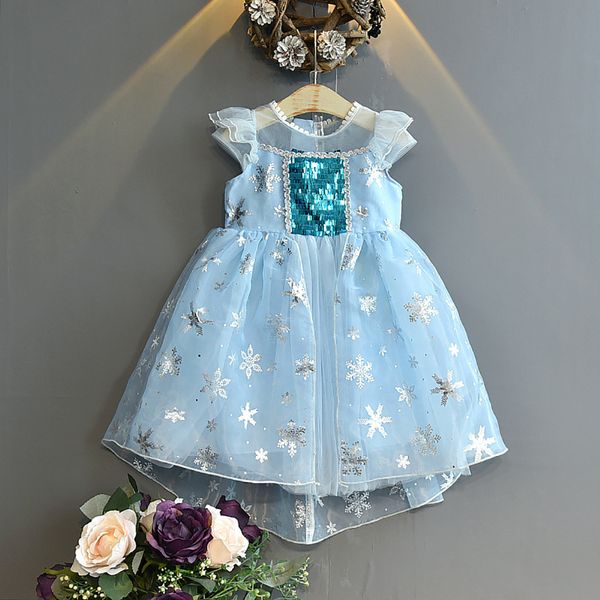 

2022 girls floral dress summer party dress with belt children flying short sleeve casual clothing baby girl kids fashion outfit, Red;yellow