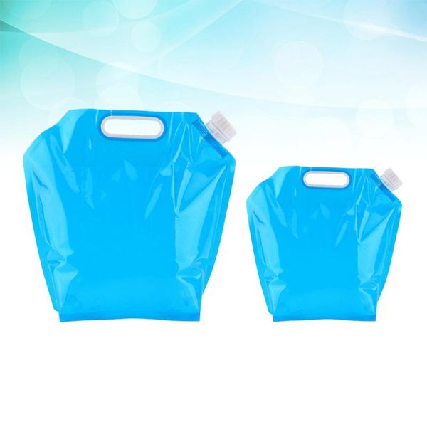 

4pcs outdoor portable folding water containers water bags collapsible carrier car for riding hiking camping picnic