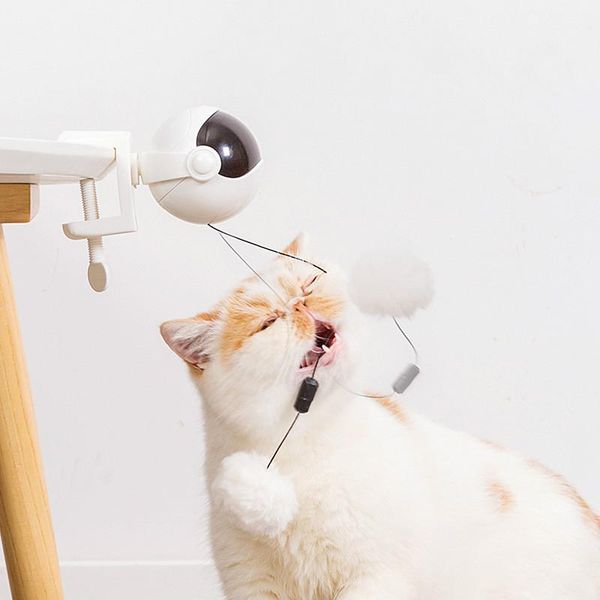 

cat toys pet toy electronic motion for cats interactive teaser lifting ball flutter rotating puzzle kitten
