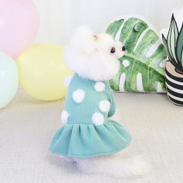 

dog apparel lovely pet skirt green warm woolen clothes