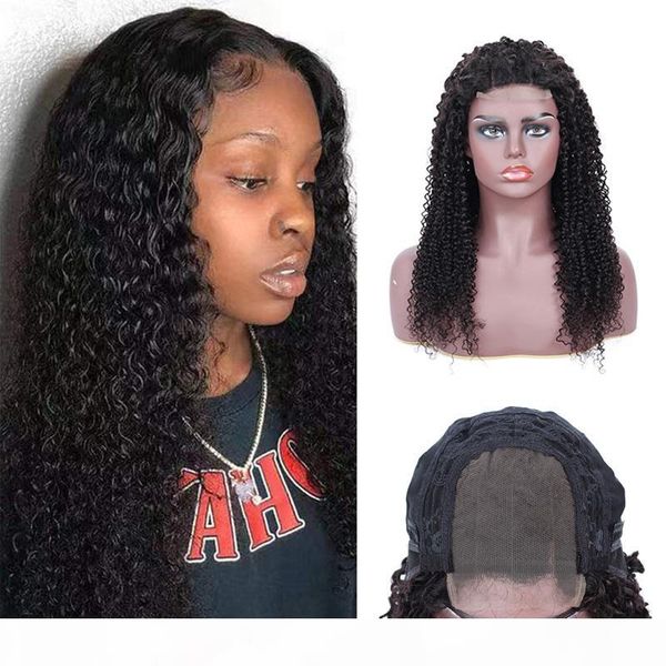 

peruvian human hair 4x4 lace wigs kinky curly virgin hair natural color 4 by 4 wig 12-28inch kinky curly, Black;brown