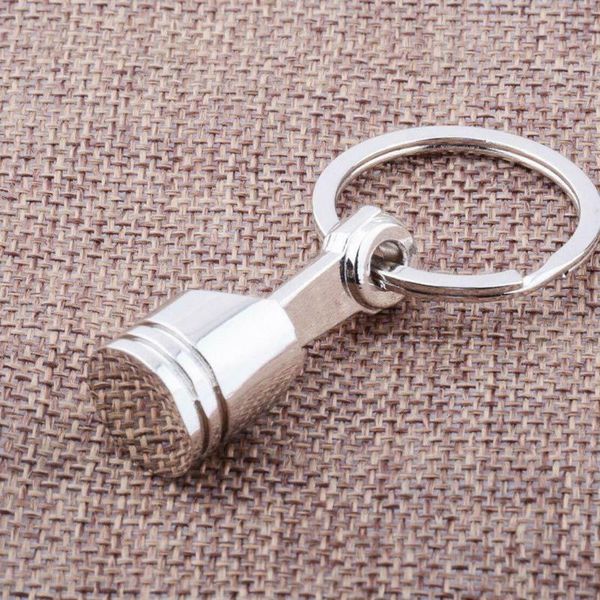 

keychains metal piston keychain engine keyfob part pendant alloy 1 pc, Silver
