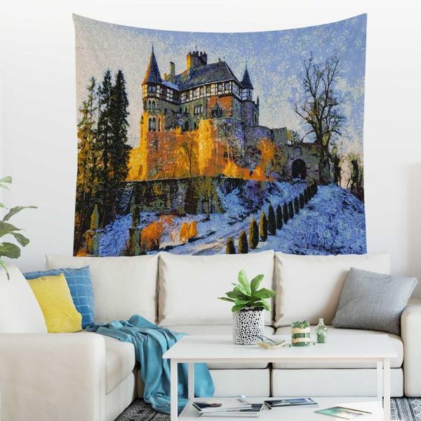 

tapestries natural scenery tapestry wall decor bedroom purple sky background room decoration