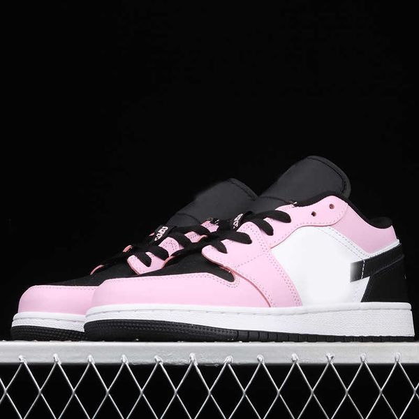 

low cut jumpman men's and women's basketball shoes 1 s black/pink outdoor sports