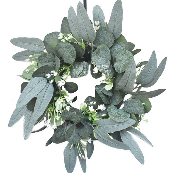 

new 50cm manual easter wreath eggs rattan wreath artificial flower garland home window front door home easter decoration