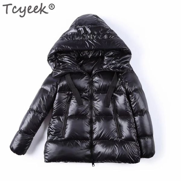 

tcyeek winter female jackets brand women's down jacket hooded clothes warm 90% duck down coat women down parkas hiver 008 201103, Black