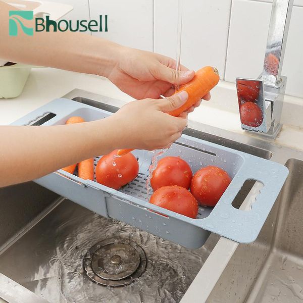 

storage baskets bhousell retractable drain basket kitchen sink wash fruit vegetable rack case tool