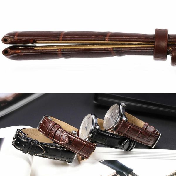 

watch bands women men fashion retro black brown cow leather strap watchband durable simple detachable belt replacement
