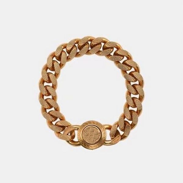 Medusa Bracciale a catena dorata grande Ottone placcato oro 18 carati Marchio di lusso per uomo donna braccialetti di design di alta qualità collegamento in stile classico Regali premium