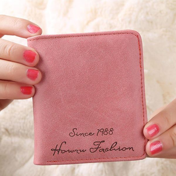 

wallets fashion women wallet pouch letter print bag leather cover case cute girl card holder po clip money sd storage, Red;black