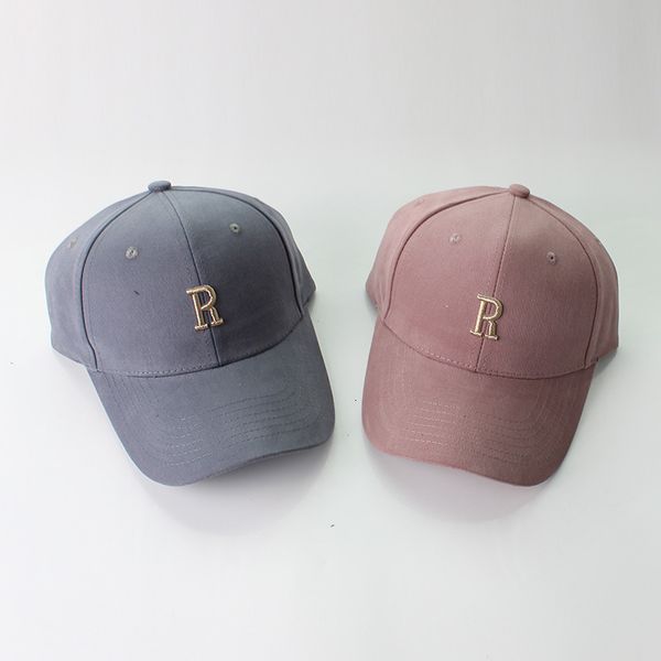 

luxury ball caps cotton embroidered letter r baseball men's leisure trend couple's cap women's outdoor sunscreen hat, Blue;gray
