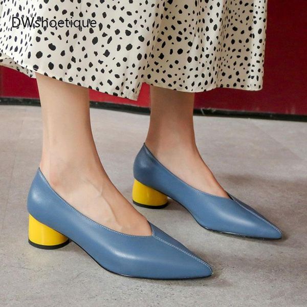 

spring genuine leather women loafers pointed toe round heel casual loafers, Black