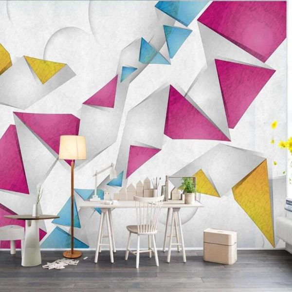 

wallpapers milofi custom 3d nordic geometric graphic living room large background wallpaper mural