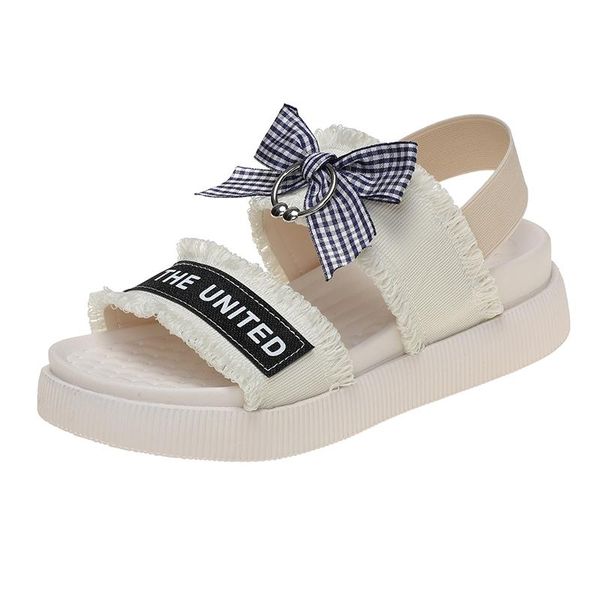 

sandals women's summer open toe beach women thick soled casual shoes zapatillas mujer, Black