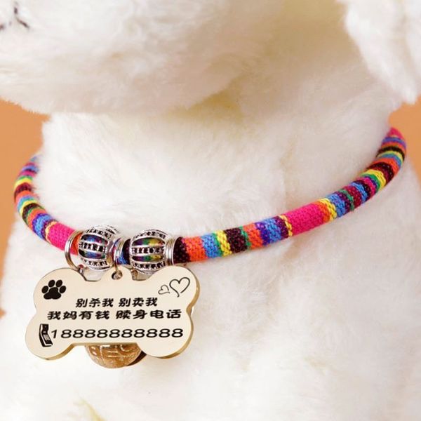 

dog pen, cat's name, personalized teddy walk tag, anti lost lettering, dog necklace