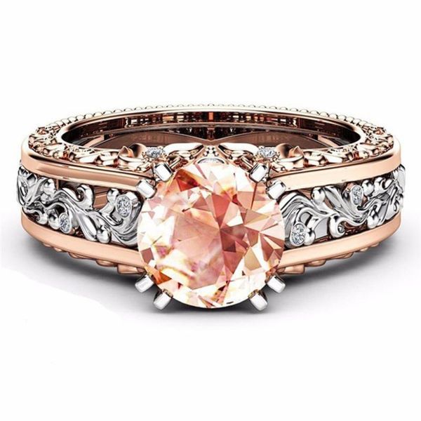 

wedding rings 2021 fashion women color separation rose gold engagement floral for woman anillos mujer, Slivery;golden