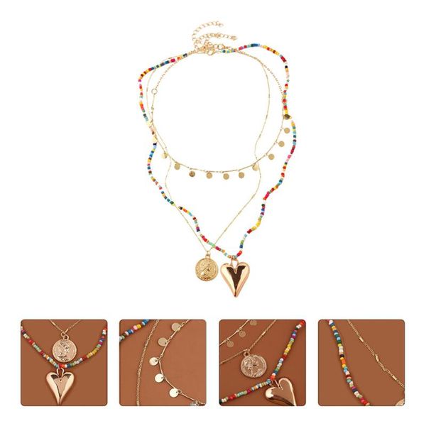 

pendant necklaces 1pc bohemia multi-layer necklace stylish clavicle (assorted color), Silver