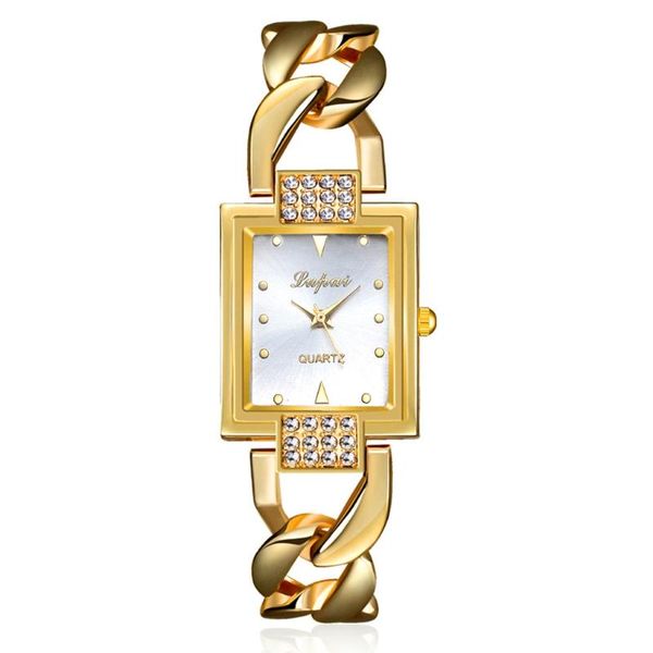 

wristwatches lady women's bracelet watch stainless steel gold crystal rhinestone quartz, Slivery;brown
