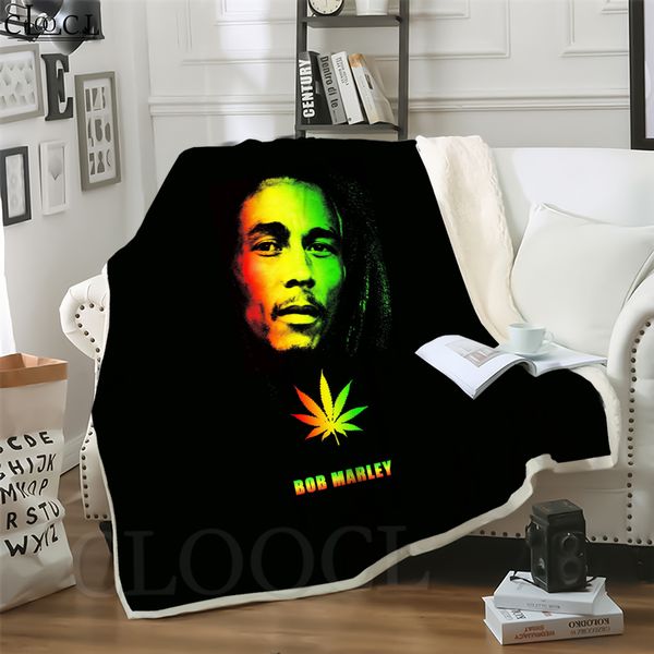 

cloocl new reggae bob marley 3d print harajuku air conditioning blanket sofa teens bedding throw blanket plush quilt
