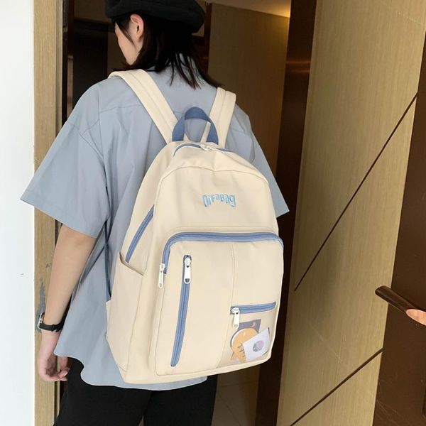 

female large waterproof nylon girls women bag more zipper dcimor schoolbag for teenage capacity new backpack travel mochilas eorfn, Red;black