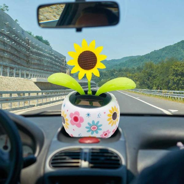 

interior decorations car decoration fashion solar powered dancing flower swinging animated bobble dancer toy decor kids toys gift
